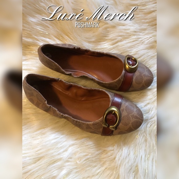 🥿Coach Stanton Leather Ballet Flats - Brown - Picture 3 of 5